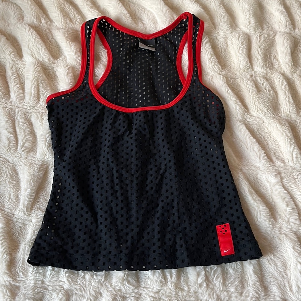 Black/Red Nike tank top